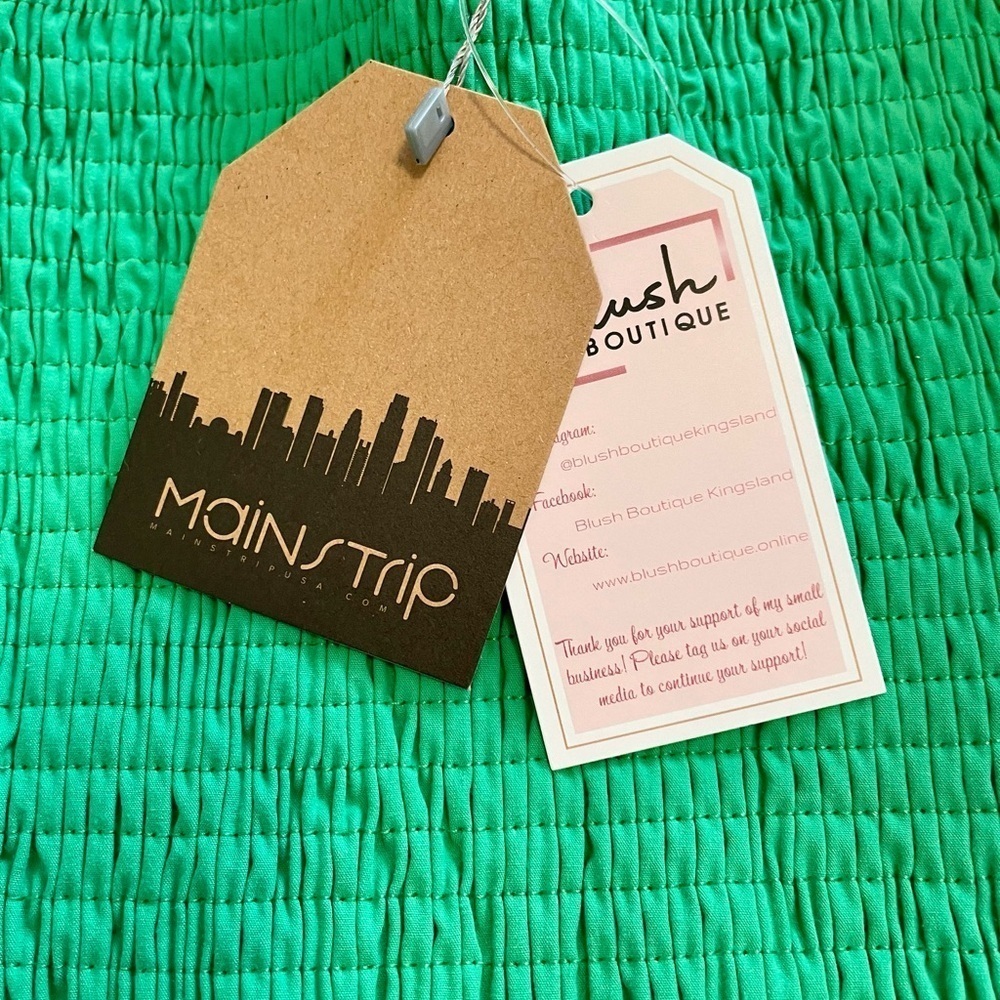 Mainstrip Sequin Smoking Crop Top, Size M, Green, Shirred Top, Long Slee… - Picture 10 of 10